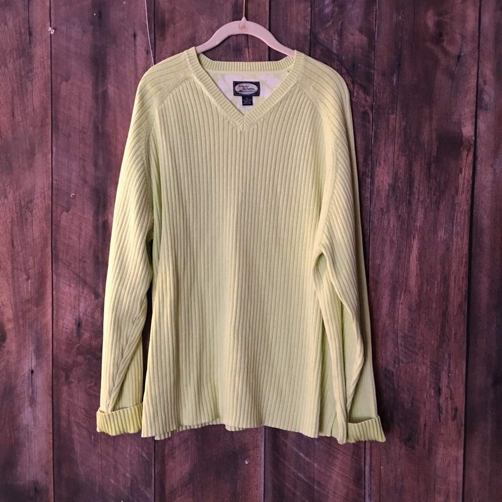 100%cotton v neck sweater .